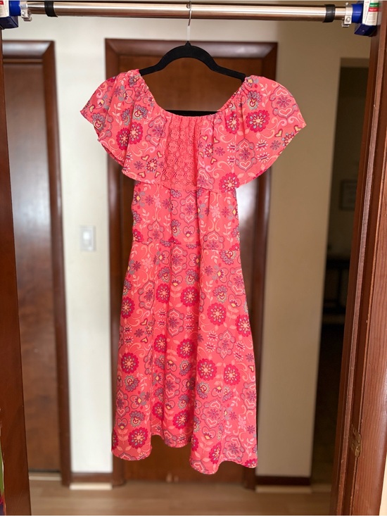 wonder nation Other - Wonder Nation Bright Coral Red Off-Shoulder Dress